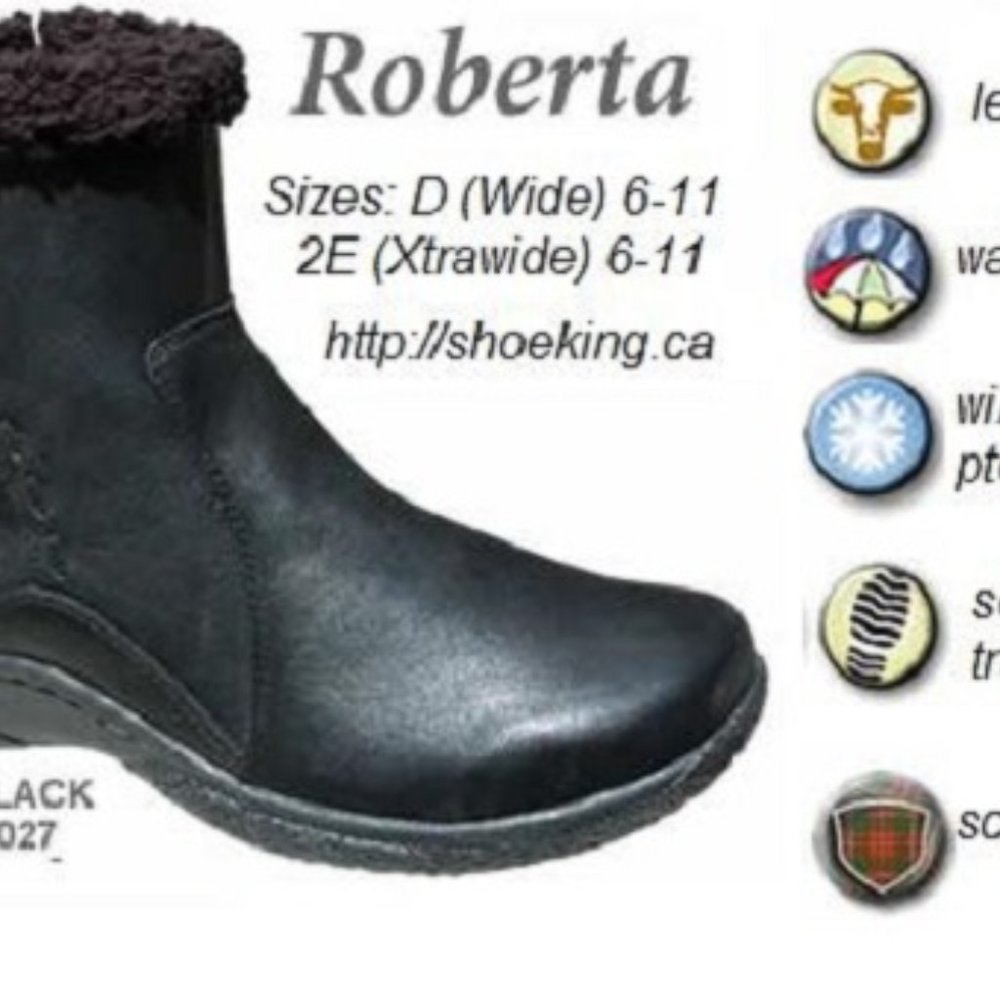 New Women's Propet ROBERTA D black boots fur lined